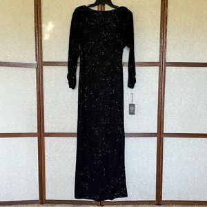 Vince Camuto Black Sequin Cowl-Back Gown - Size 4